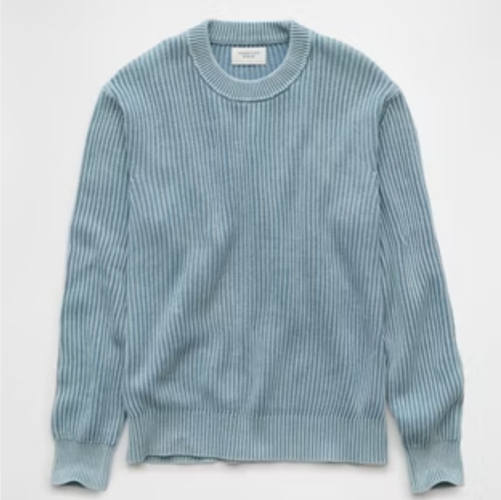 AE Fisherman Crewneck Sweater In Ice Blue Unisex